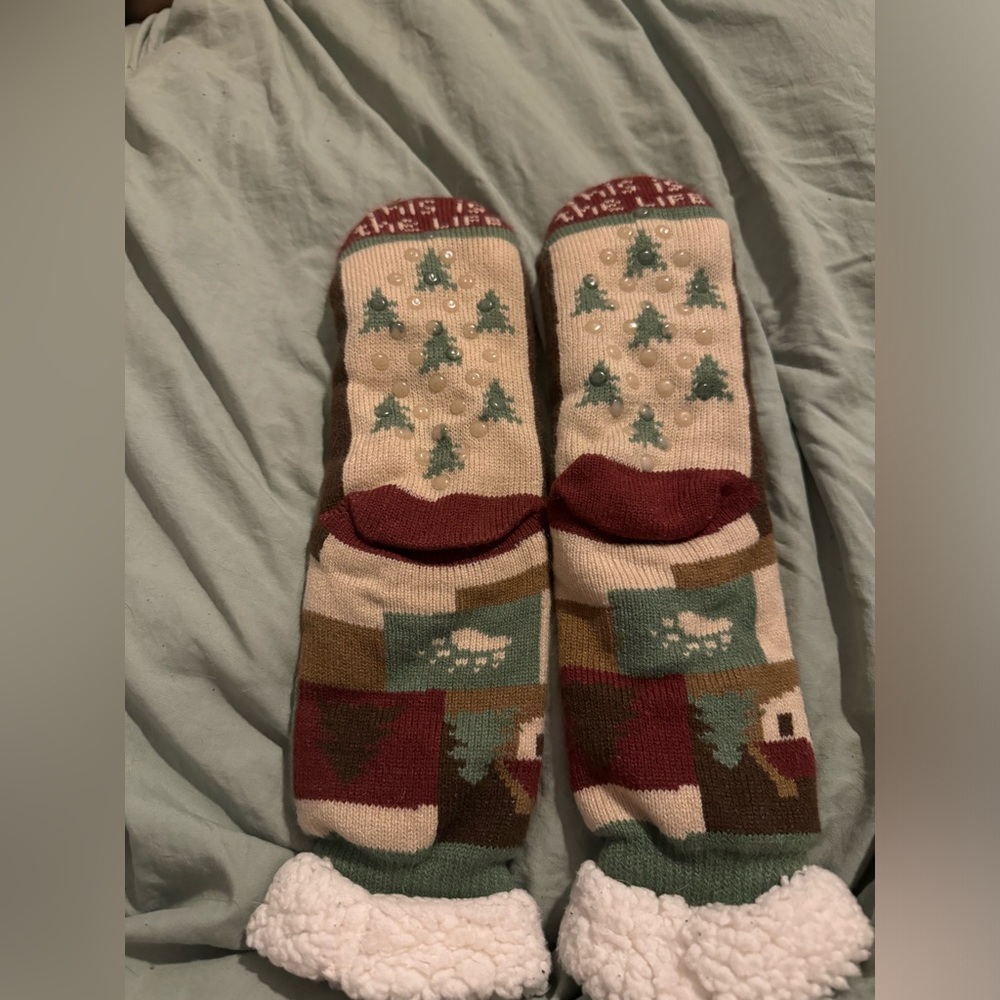 Very warm Christmas Fuzzy Socks! One size never worn!